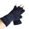 Coral Fleece Half Finger Gloves Solid Color Winter Warm Knitted Gloves Thicken Soft Plush Glove Outdoor Mittens