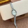 Light Luxury Fully Diamond Bracelet Women's Watches Elegant Oval Dial Quartz Watch Ladies Dress Wristwatches Clock Reloj Mujer