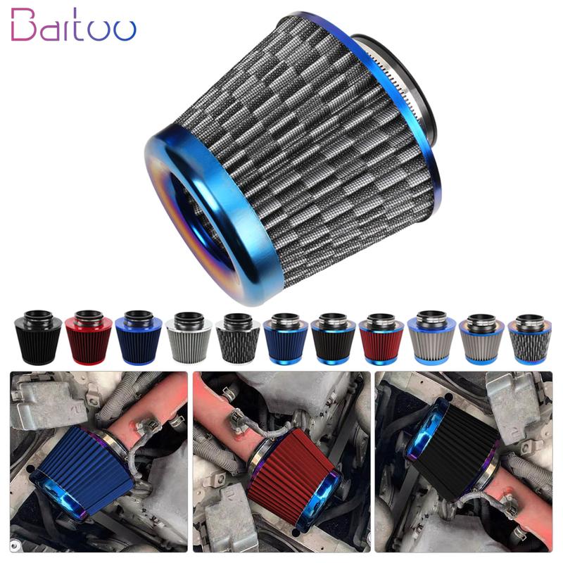76MM 3" Gekleurd Blauw Roestvrij Staal Gaas Kegel Power Intake Hoge Doorstroming Koudeluchtfilter Luchtinlaatfilter Inductie Kit OFI074