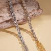 European and American exaggerated diamond-encrusted geometric chest chain sweater chain niche necklace light luxury item decoration