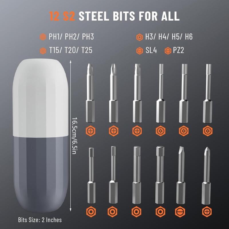 Ergonomic Cordless Screwdriver 3 Adjustable Torques Modes Magnetic Bit Holder For Secure Fastening