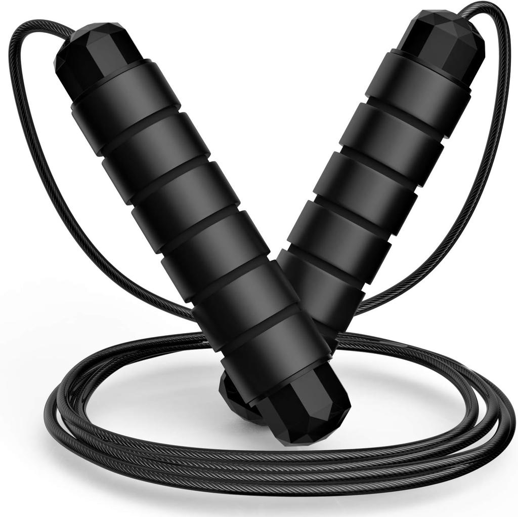 Jump Rope Anti-Tangle Fast Jump Rope Cable with Ball Bearings for Ladies Male and Kids Adjustable Size Steel Jump Rope Work Practical Use