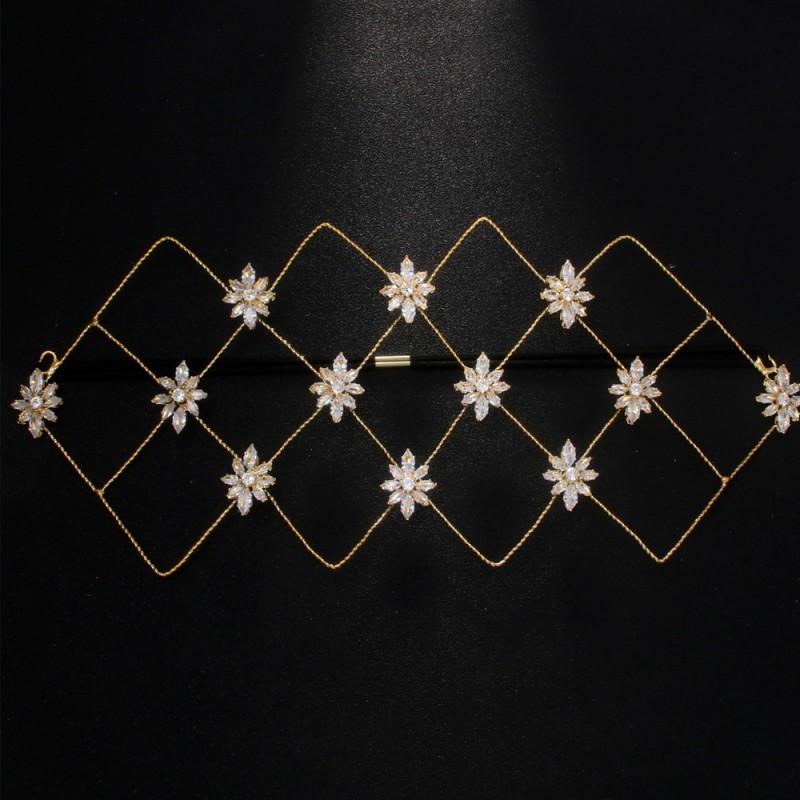 

Hollowed-out Mask Personalized Design Rhinestone Fashion Show Masquerade Party Accessories Decoration золотистый