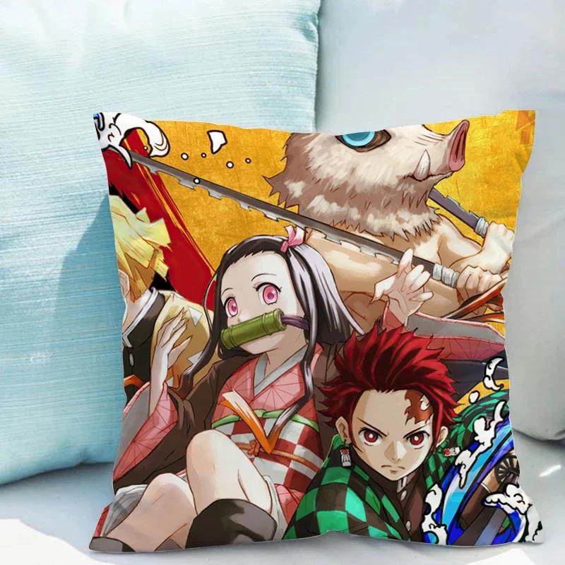 Poszewka na poduszkę x Demon Slayer Dekoracyjne poszewki na poduszki na poduszki Krzesła wypoczynkowe Dekoracja jesienna Poszewka na poduszkę Przytulanki poduszkowe