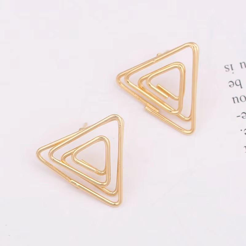 Chic Triangle Dangle Earrings for Women Hollow Geometric Statement Wraped Twisted Hanging Earrings Party Ear Decoration