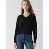ELLE 100% Sheep Wool Seamless V-Neck Knit Sweater
