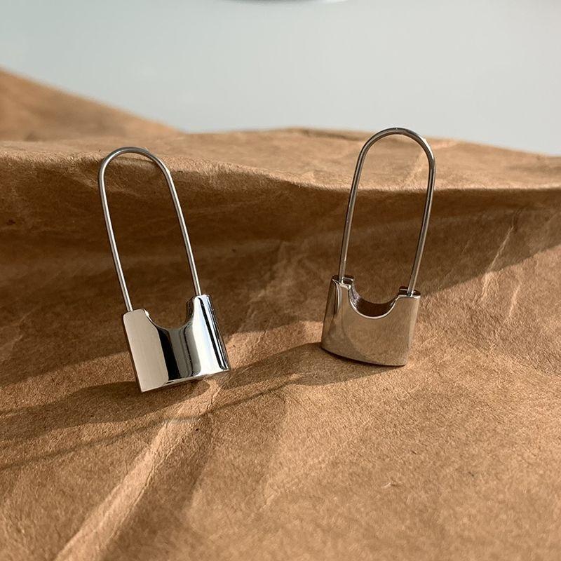 

Vintage Lock Drop Earrings | 925 Silver Gold-Plated Hoop Earrings for Women | Minimalist Retro Jewelry