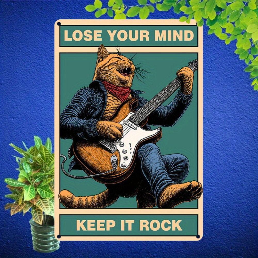 Retro Metallschild Rock Cats Wanddeko
