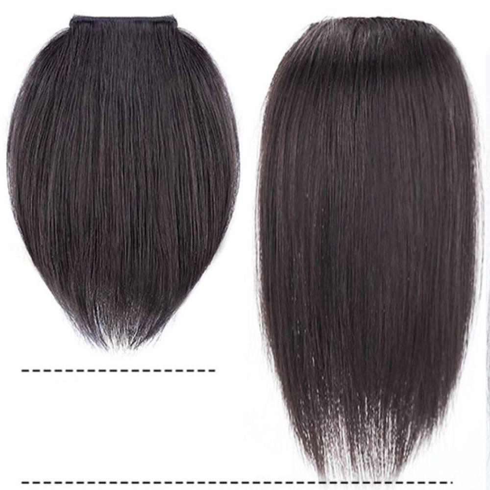 Natural Top Side Cover Hair Piece Heat Resistant Fiber Invisible Seamless Hair Pads Synthetic Pads