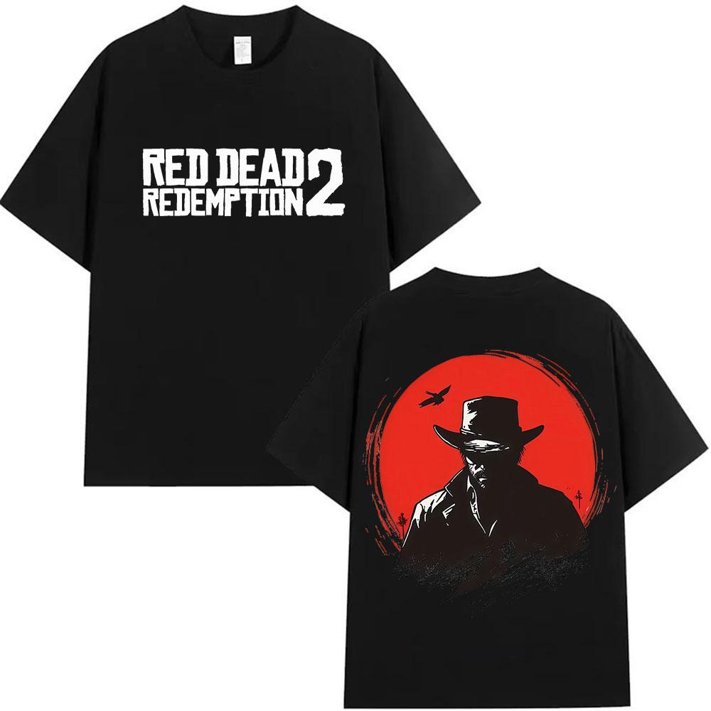

Red Dead Redemption 2 Печать Мерч Новая Футболка Мужская Женская Мода Оверсайз Хлопковая Рубашка Хип-Хоп Готика Короткий Рукав Уличная Одежда M