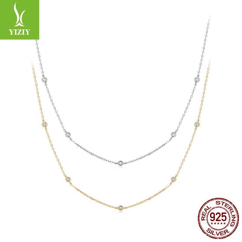 Simple Moissanite Collarbone Chain Simple Classic High-End S925 Sterling Silver Necklace Collarbone Chain