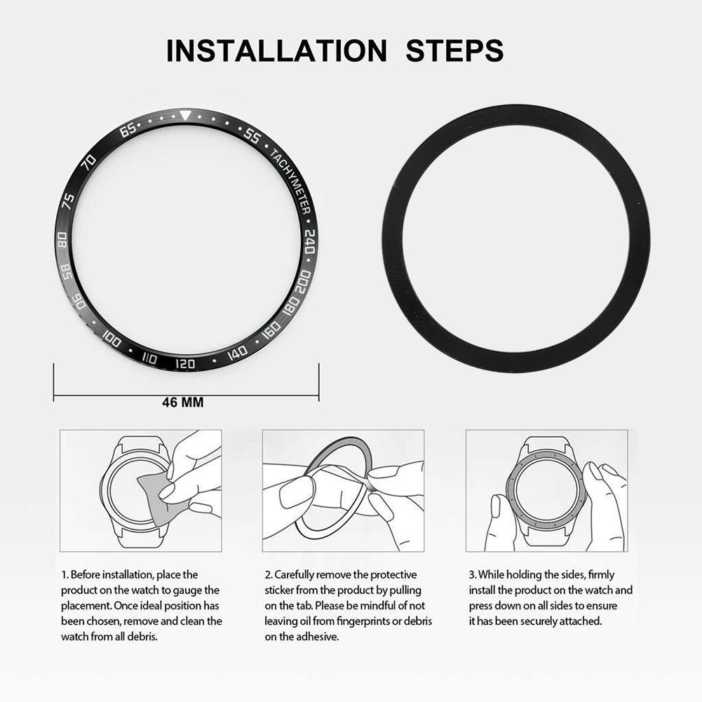 Metal Protection Ring Dial Decor Rim Bezel for Samsung S3 Galaxy Watch (For Galaxy watch46)