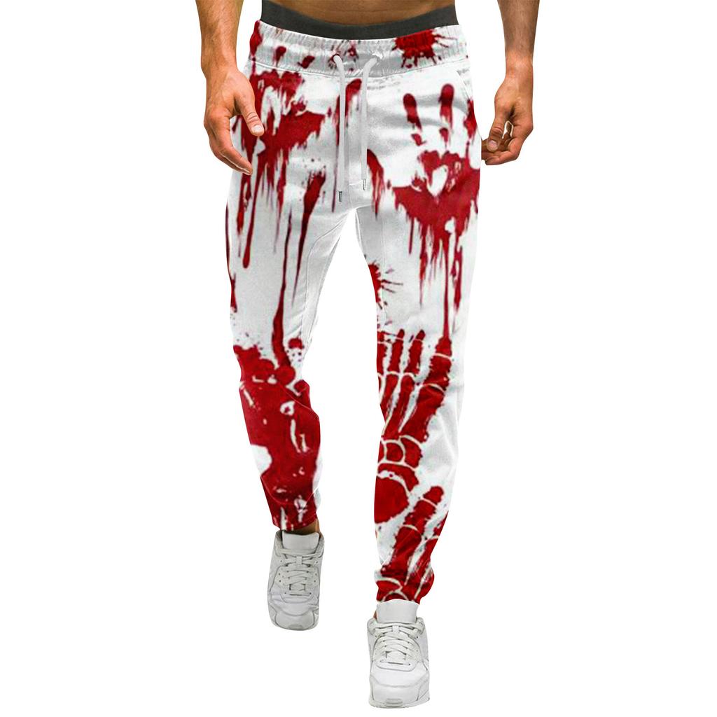 Herren Halloween Print Hose Herren Freizeit Sporthose mit Kordelzug