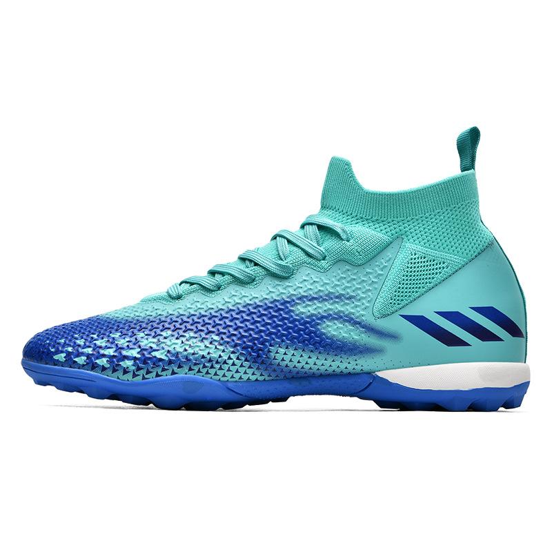 Football shoes men's high spikes seamless flying woven broken nails men's and women's training competition sports shoes
