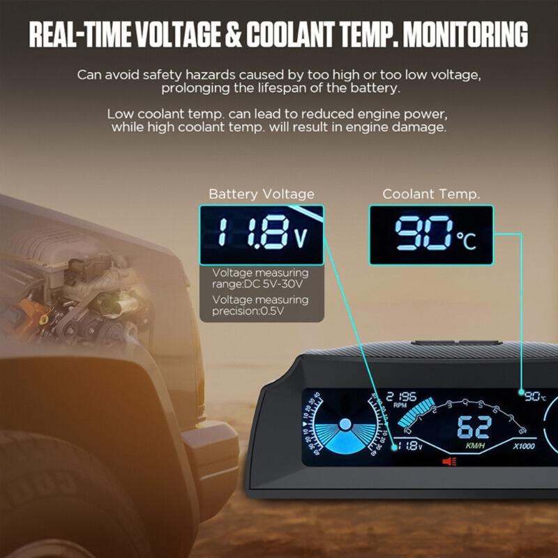 Car OBD Multifunction Gauge HUD Head-Up High Definition Digital Speedometer Universal Vehicle Modiffied Accessories Part