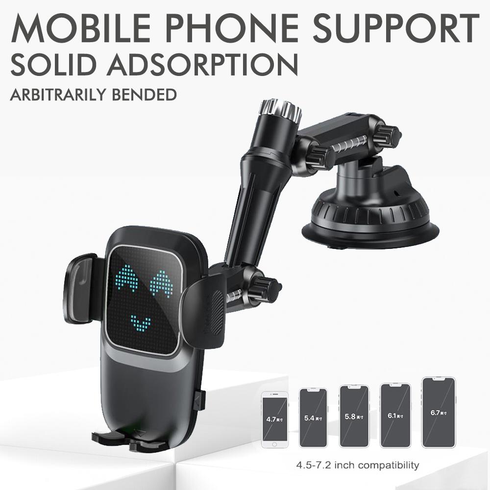 

Универсальный держатель для автомобиля типа присоски с удлиненной штангой для большого грузовика, фиксированный, противоударный, подставка для мобильного телефона, большой шарнир, держатель для GPS-навигации чёрный