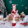 Red-Gold Retro Jester Sitting Christmas Doll