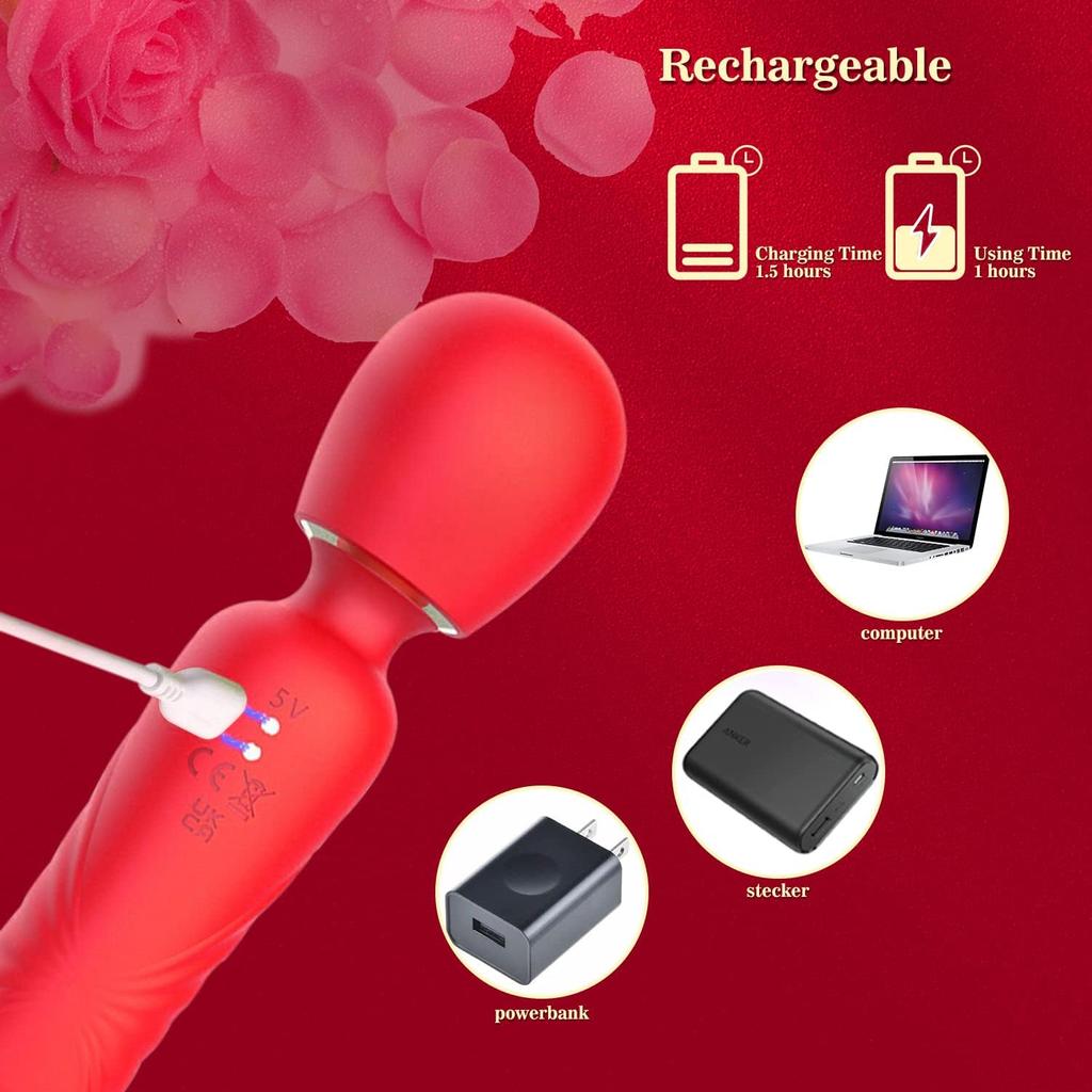 AV Stick Slap Tease Vibrator with 10 Frequency Snap and 7 Frequency Vibrator, Adult Female Masturbator