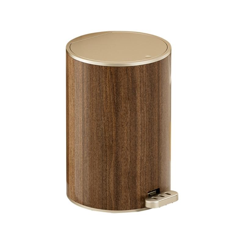 Moderní odpadkový koš Dřevěná textura Odpadkový koš Utěsněný odpadkový koš s víkem Snadné použití Do obývacího pokoje 9L/12L