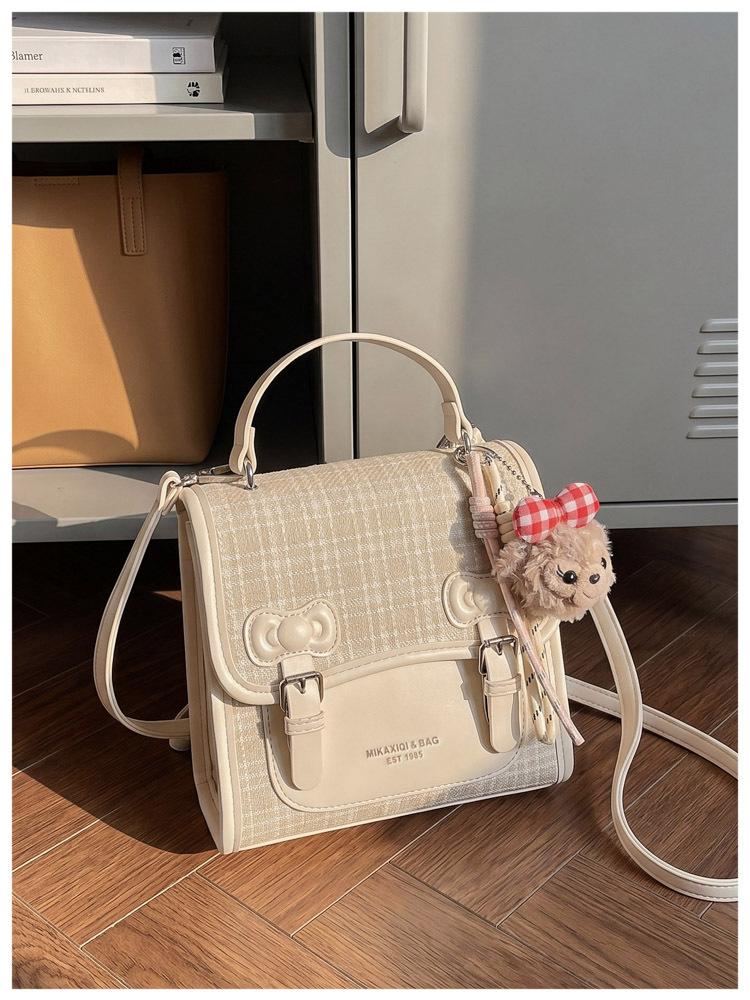 Schoolbag College Style Plaid Backpack 1011 New Fashion Niche Casual Multifunctional Backpack Versatile Shoulder Crossbody Bag