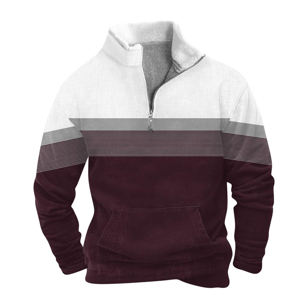 Frühlings- und Herren-Sweatshirt mit Stehkragen ist ein lässiges Outdoor-Pullover-Oberteil
