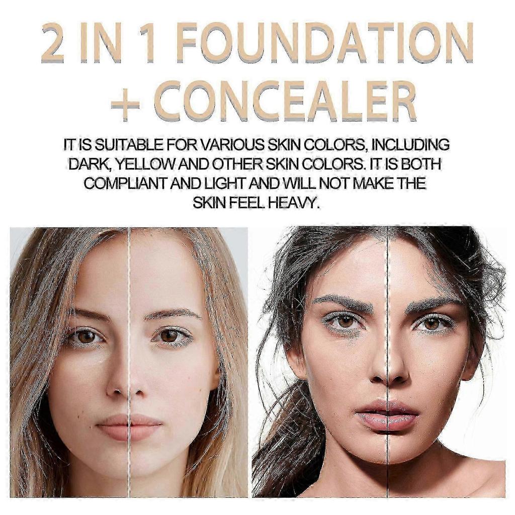 Double Head Concealer Makeup Moisturizing Natural Brightening Concealer Spot Pockmarks Moisturizing Double Head Concealer -7Ml