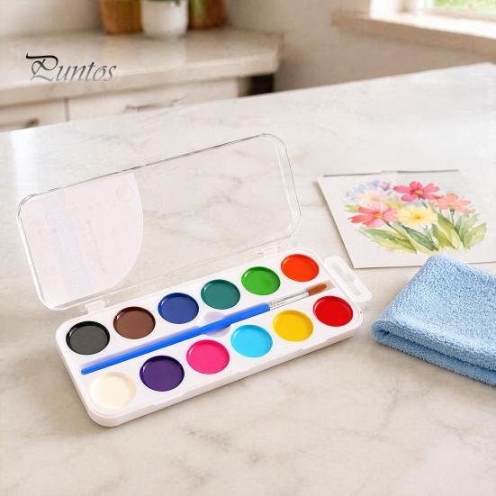 Art Supplies Watercolor Paint Set, Portable Washable Solid Palette, Bright Semi Dry Set Colors Pigment Kit, for Kids And Beginners Illustrations Safe
