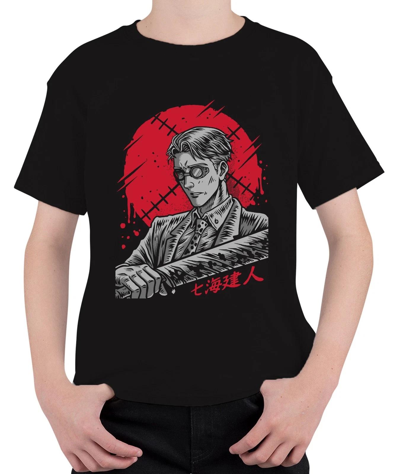 Samurai Katana Anime Yakuza Gentleman Blut Noir Steampunk Retro Unisex Kinder T- XXXXL
