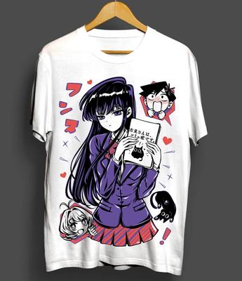 Komi San Can't Communicate ,hitohi<wbr/>to,omoharu,ren<wbr/>,anime Shirt White Unisex T-Shirt