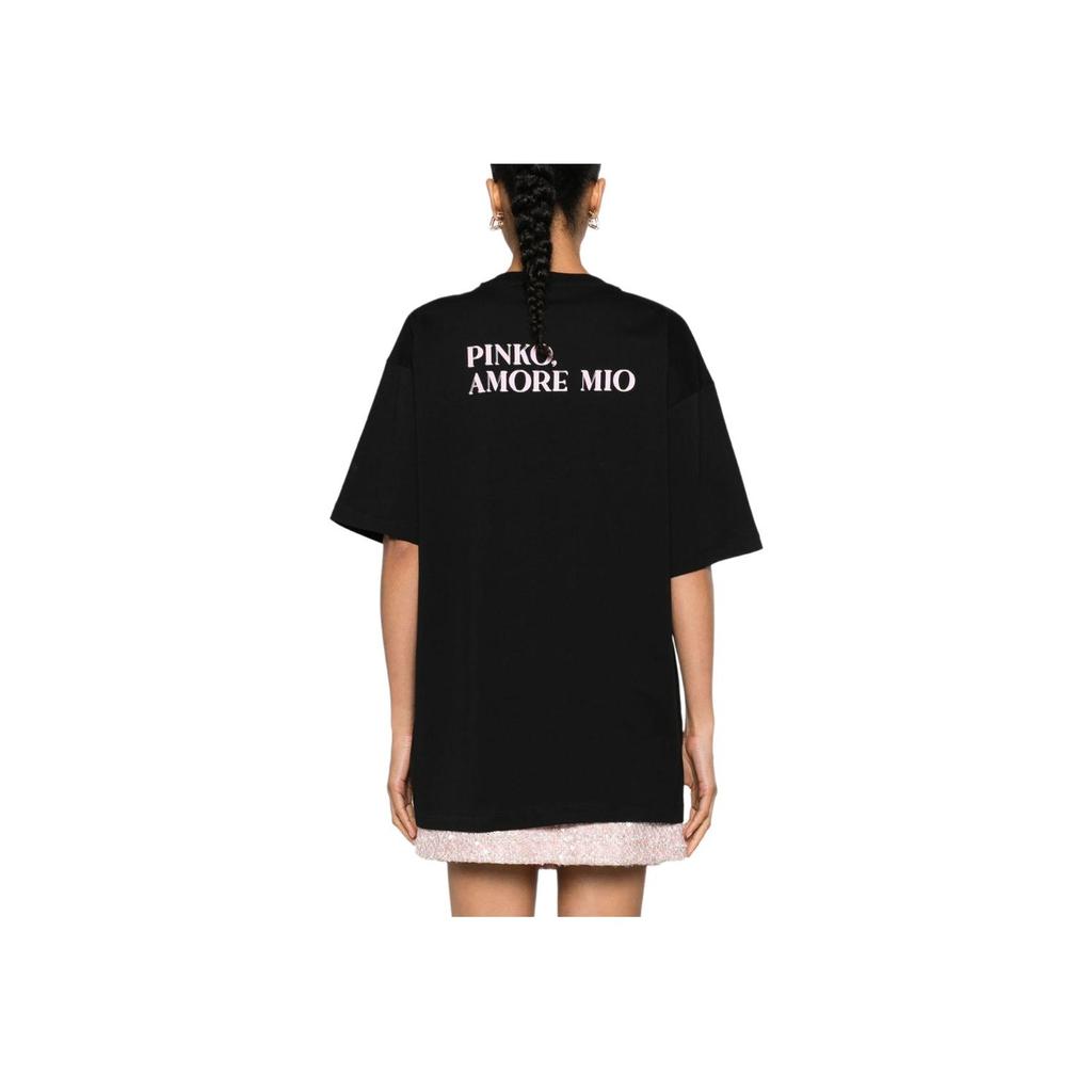 PINKO Mermaid Print Long Sleeve T-Shirt Women tops Black 100992A1OC-Z99