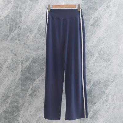 Pantalones de Yoga Rectos de Cintura Alta con Contraste - Elásticos, Sueltos y Cómodos para Fitness