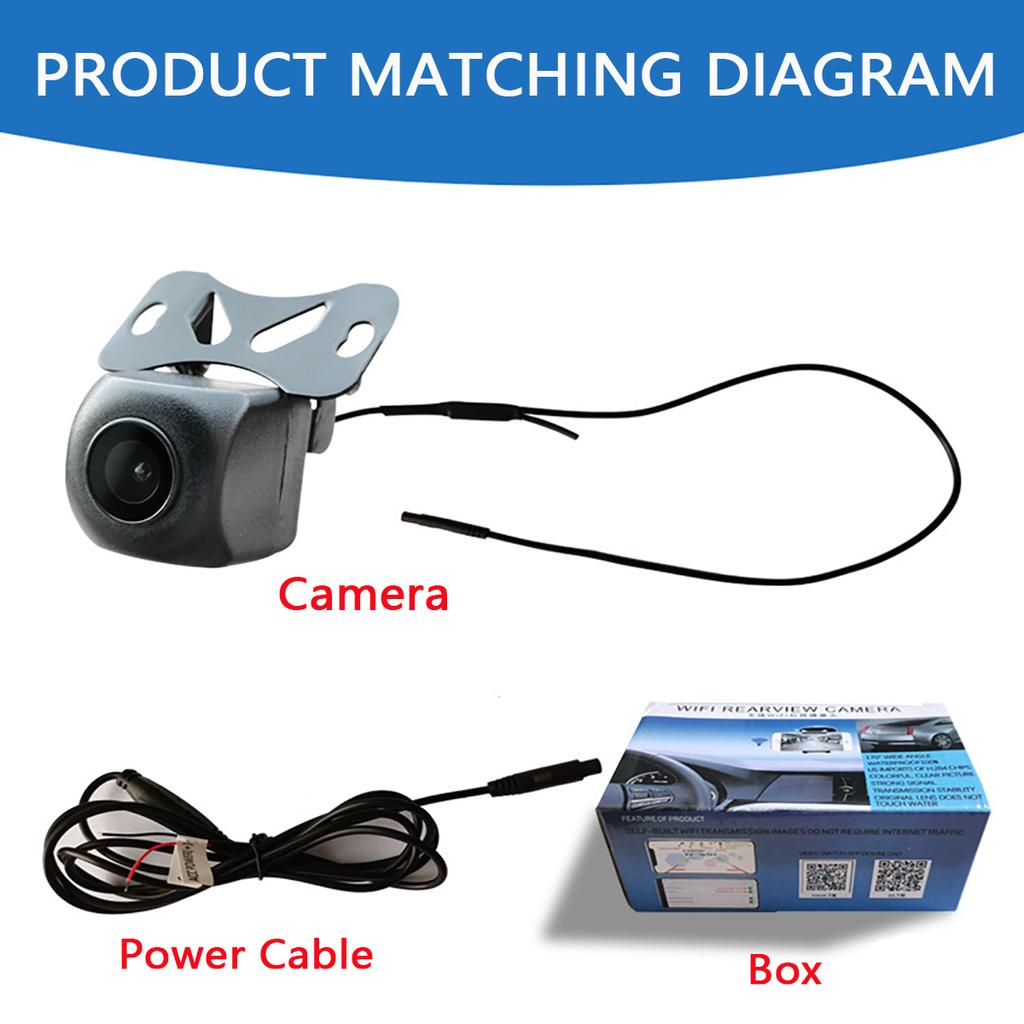 Wireless WIFI Fisheye Lens CVBS Car Camera HD Starlight Night Vision IP68 Waterproof 170° Wide Angle HD Color Reversing Image