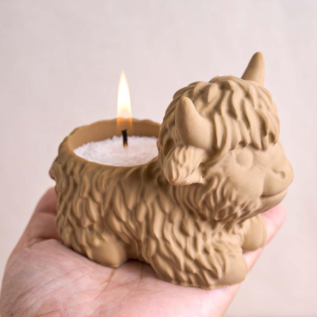 3D Yak Candle Jar Silicone Mold DIY Animal Candlestick Crafts Making Plaster Resin Flowerpot Storage Box Casting Molds Home Deco