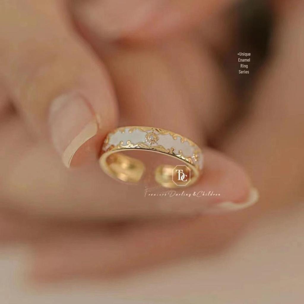 Verstellbares Ring-Set im koreanischen Stil für Damen - Enthält offene Zeigefinger- und Kettenringe
