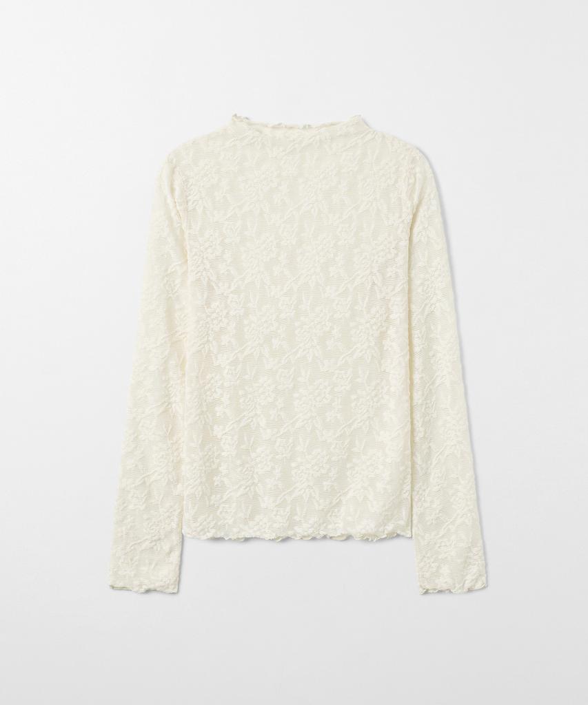 MONGDOL Lace Texture See-Through T-Shirt Ivory Mdts115Ivory