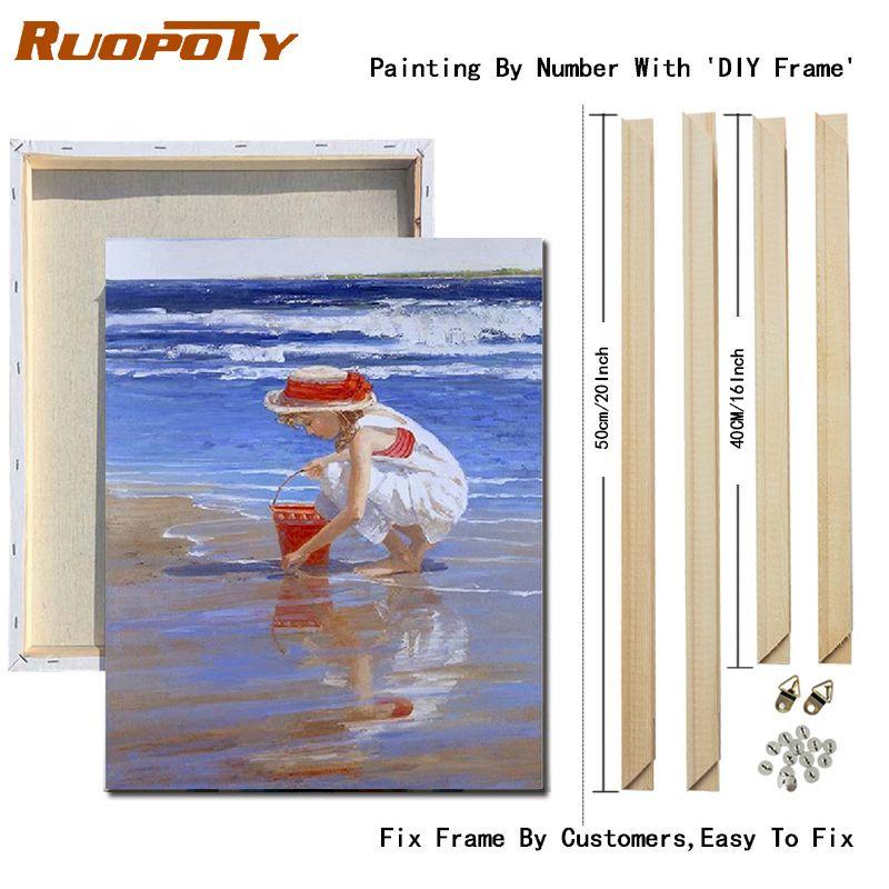 

Ruopoty мультфильм картины по номерам милые масляные краски для детей подарок DIY масляные краски для начинающих акриловый пигмент холст раскраска