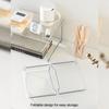 Foldable Transparent Double Desktop Acrylic Shelf Cup Rack Kitchen Bathroom Cosmetic Sundry Shelf