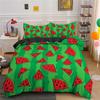 Watermelon Duvet Cover Set Green Red Polyester King Queen Full Size Bedding For Kids Teens Adults