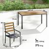 7-Piece Seating Set Garden Furniture Set, Garden Set with 1 Dining Table, 6 Chairs, Cushions, for Patio, Natural Wood