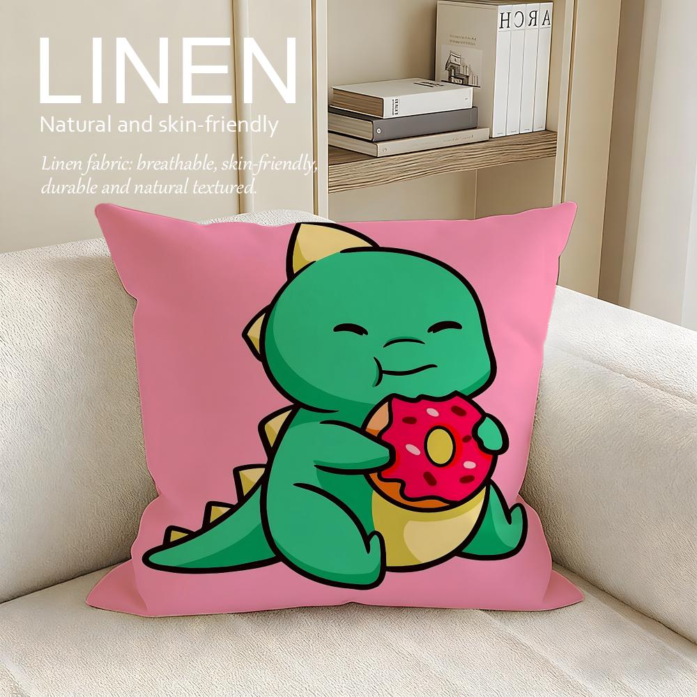 Cute Squishy Dino Cushion Cover Pillowcase Set Pcs X X Breathable Washable Sofa Cushion Cover
