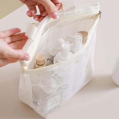 Yousheng Storage Bag Portable Mesh Shower Caddy Large Capacity Zipper Closure Portable Toiletry Caddy Quick Dry Nylon Shower Bag