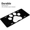 White Dog Paw Print Pet Paw Aluminum License Plate 6 X 12 Inch Metal Car Front License Plate Cover Car Decor Accessory Novelty Vanity Decoration Tag