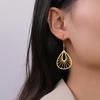 Cazador Bohemian Filigree Drop Earrings Stainless Steel Flower Ethnic Dangle Earrings for Women Jewelry Christmas Gift Wholesale
