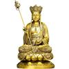 Brass Ksitigarbha Bodhisattva Feng Shui Statue – Chinese Protection & Blessing Figurine for Entryway, Home Office Desk or Shelf Decor, Meditation