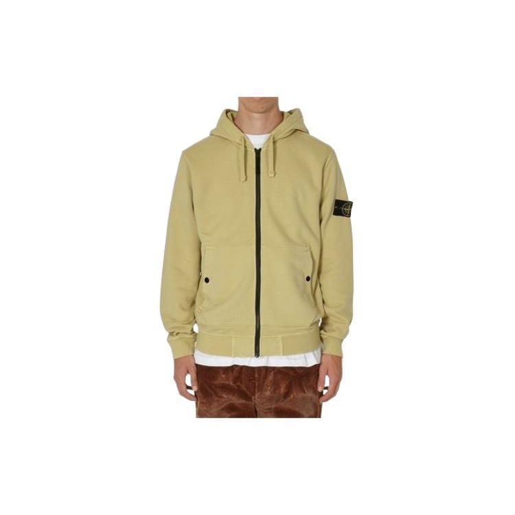 

Stone Island Однотонный худи с логотипом на молнии, вязаный свитер с длинным рукавом, мужской свитер, желтый 791561620-V0091 L
