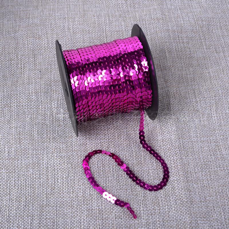 100yards Shiny Color Sequins Ribbon Round Flat Laser Colored Paillettes Trims for Garment Bag DIY Sewing Crafts Party Decoration
