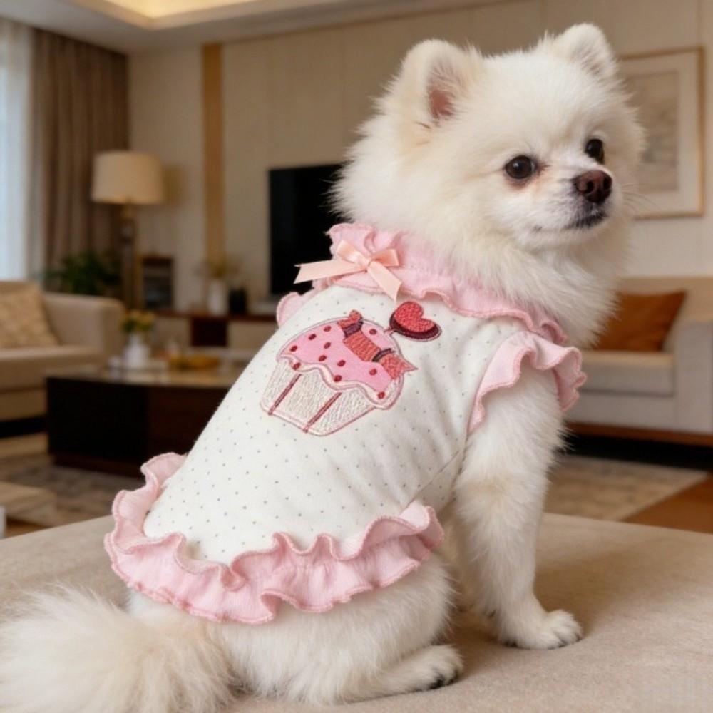 Breathable Pet Dress Shirt Ruffles Design Pet Princess Dress Dog Floral Lace Skirt Photography