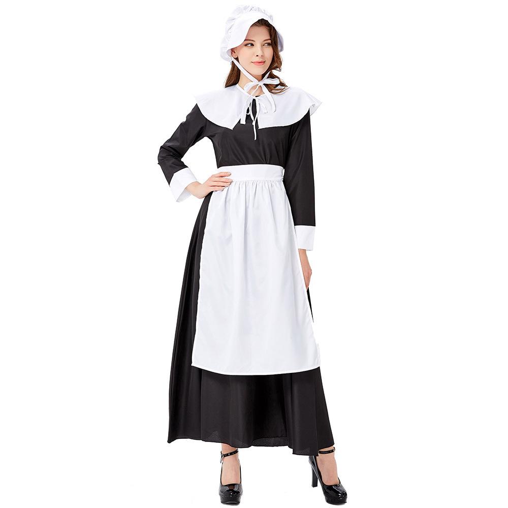 Farm Ranch Life Clothing Traditional Dress Long Dress, 61 Parent-child Clothing Maid Maid Performance Clothes