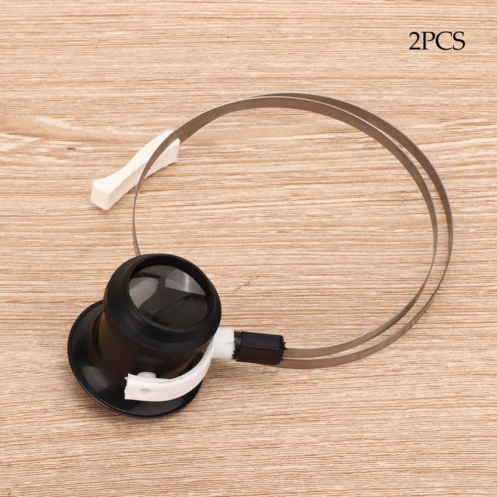 2Pcs Black Watch Repair Loupe 3.6*3.2cm Watch Repairing Tool for 3X For Hobby Crafts