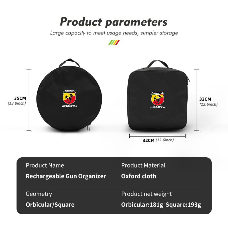 Oxford Car Rechargeable Gun Organizer Storage Charger Bag For Abarth UNO Astra Bravo Panda Linea Freemont Strada Doblo